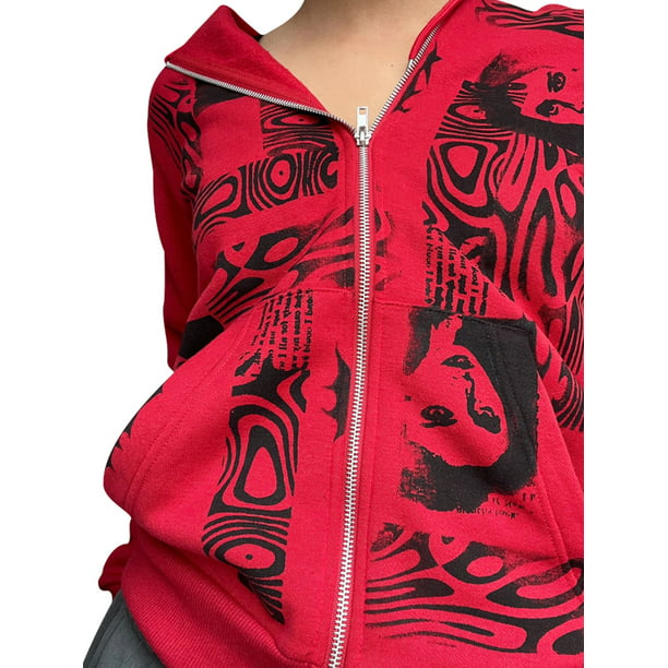 Women/Men Cool Print Red Galaxy Space 3D Sweatshirt Zip Hoodies Unisex Hiphop Streetwear Punk Hooded Jackets 
